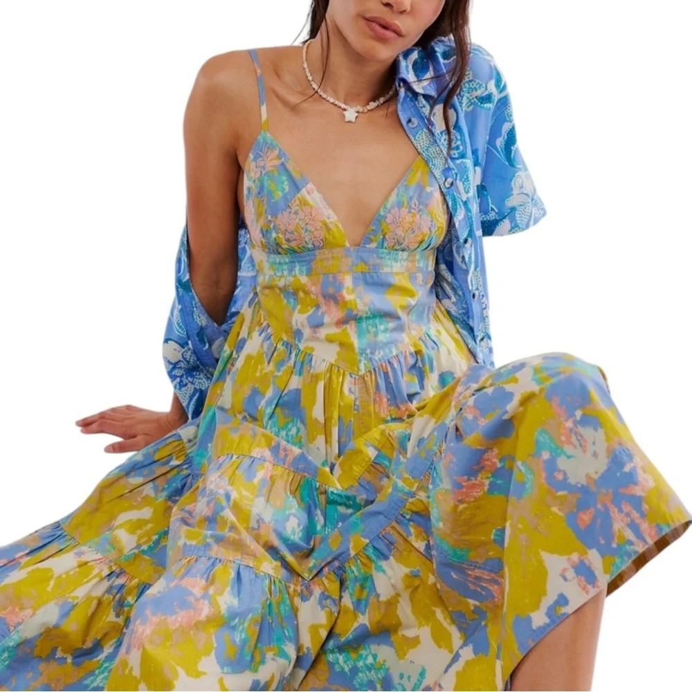 Free People New Maxi Long Love Dress Size Large Style 90057258 - Picture 3 of 8